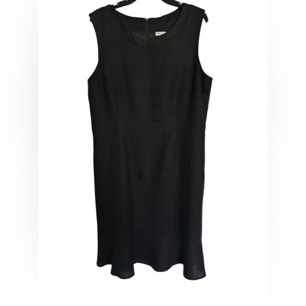 Kim Rodgers Black Linen Sleeveless Dress Size 16